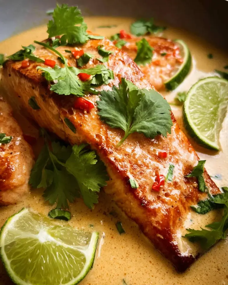 Poached Salmon in Coconut Lime Sauce