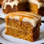 Pumpkin Cake with Caramel Cream Cheese Frosting