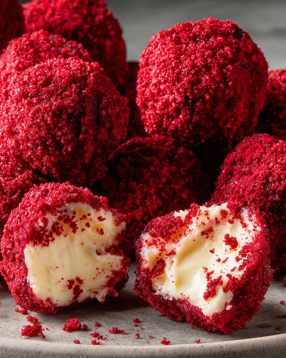 Red Velvet Cheesecake Bites Red