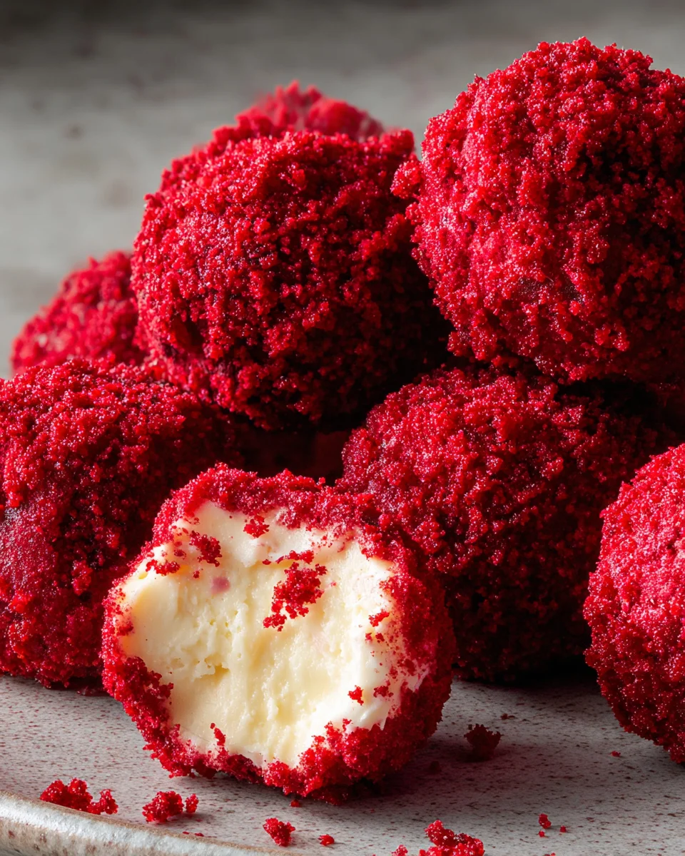 Red Velvet Cheesecake Bites Red