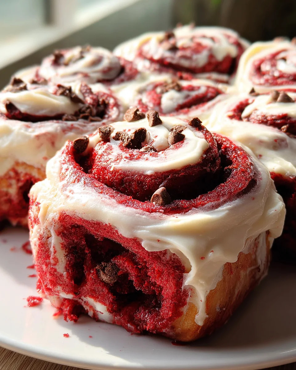 Red Velvet Cinnamon Rolls Red