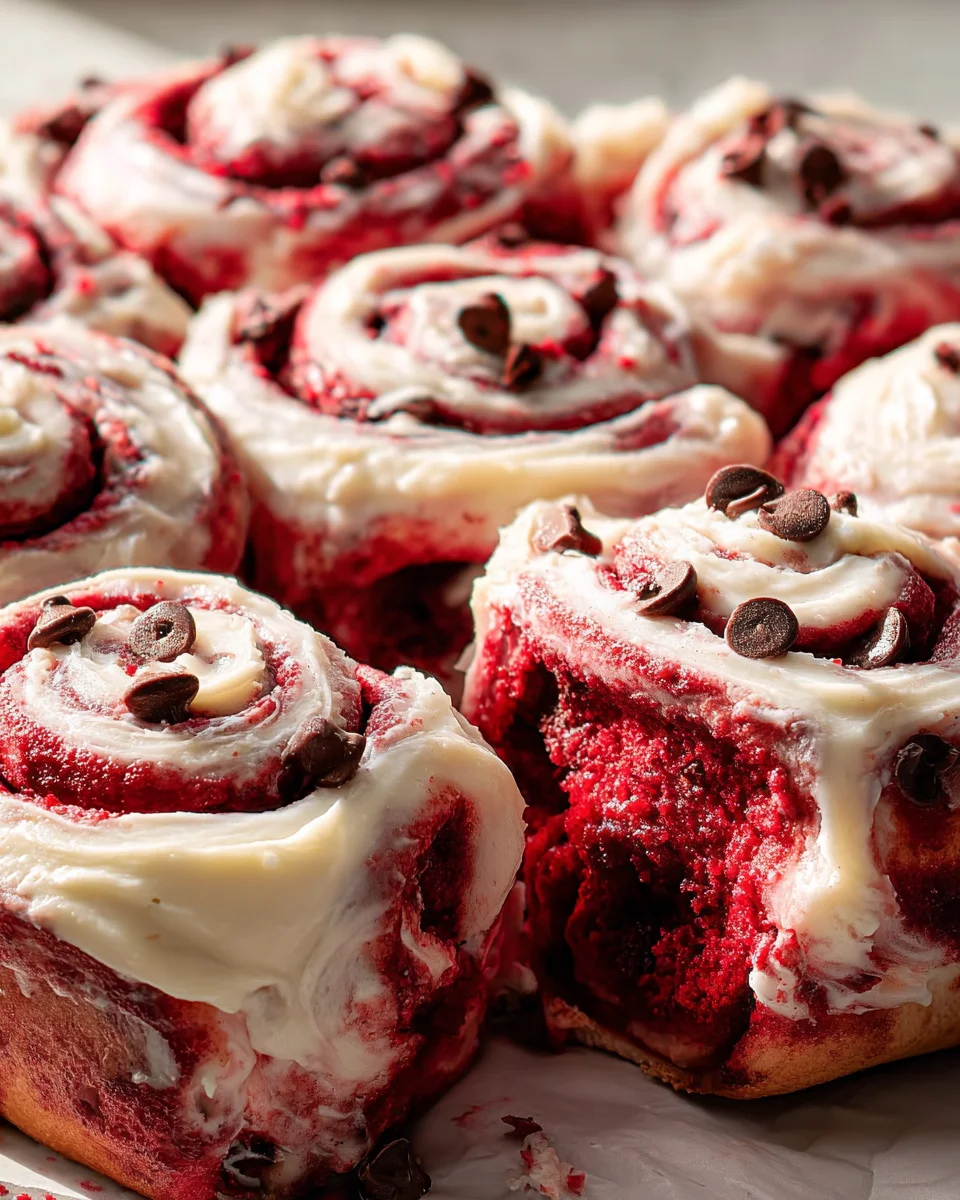 Red Velvet Cinnamon Rolls Red