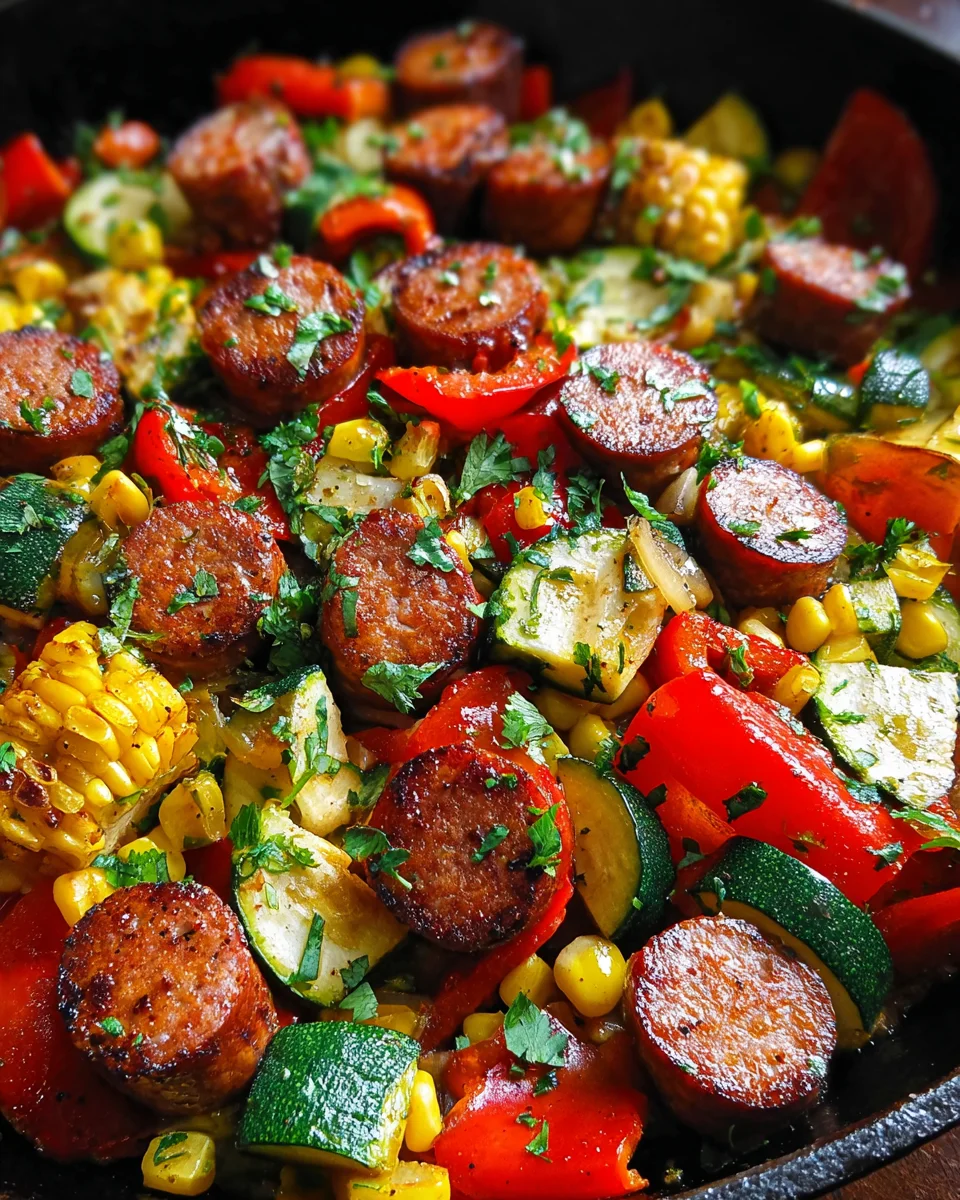 Sausage and Veggies Skillet - 30 Minute, One-Pan Meal Sausage