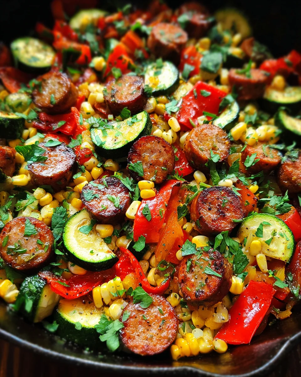 Sausage and Veggies Skillet - 30 Minute, One-Pan Meal Sausage