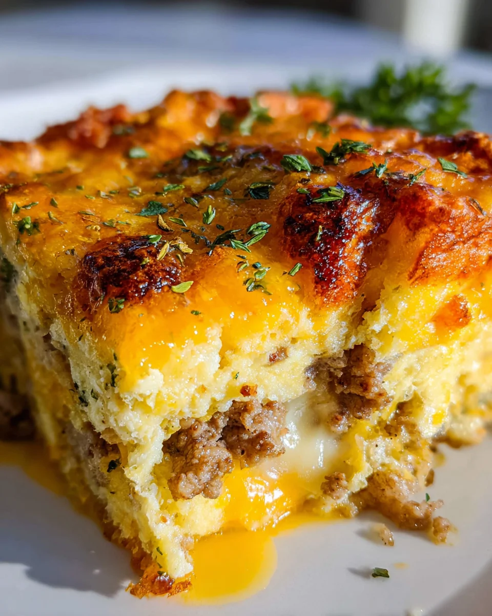 Savory Breakfast Sausage and Cheese Casserole Recipe Savory