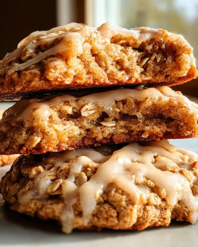 Seriously Thick & Chewy Chai Oatmeal Cookies with Maple Glaze