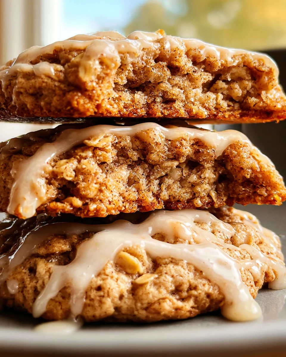 Seriously Thick & Chewy Chai Oatmeal Cookies with Maple Glaze Seriously