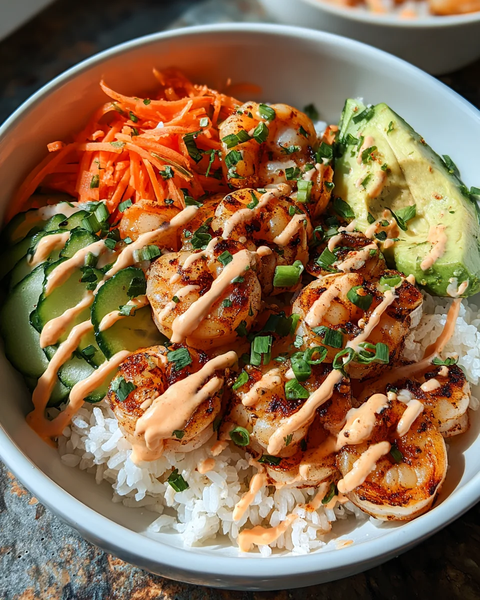 Shrimp Rice Bowls with Spicy Mayo Shrimp