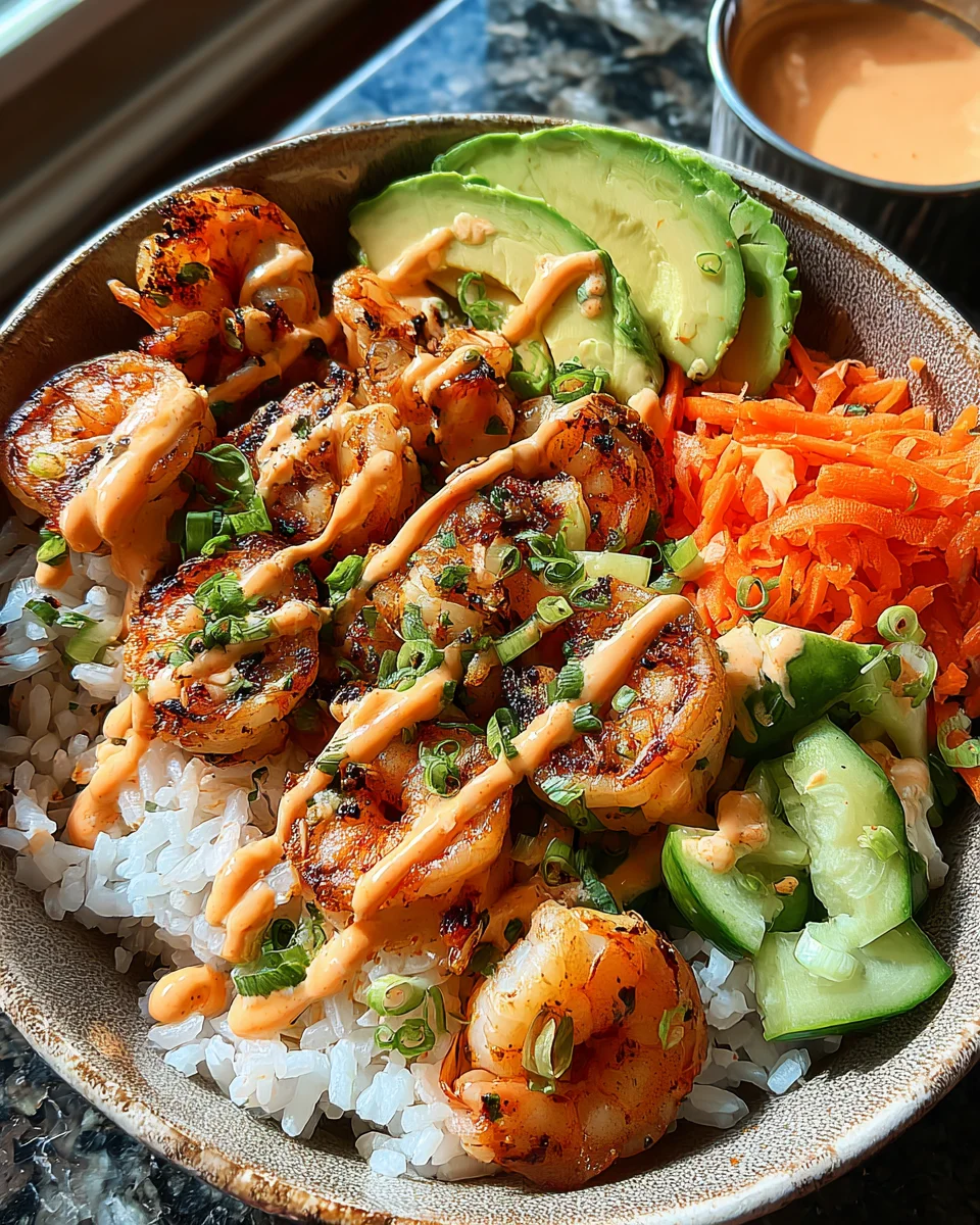 Shrimp Rice Bowls with Spicy Mayo Shrimp