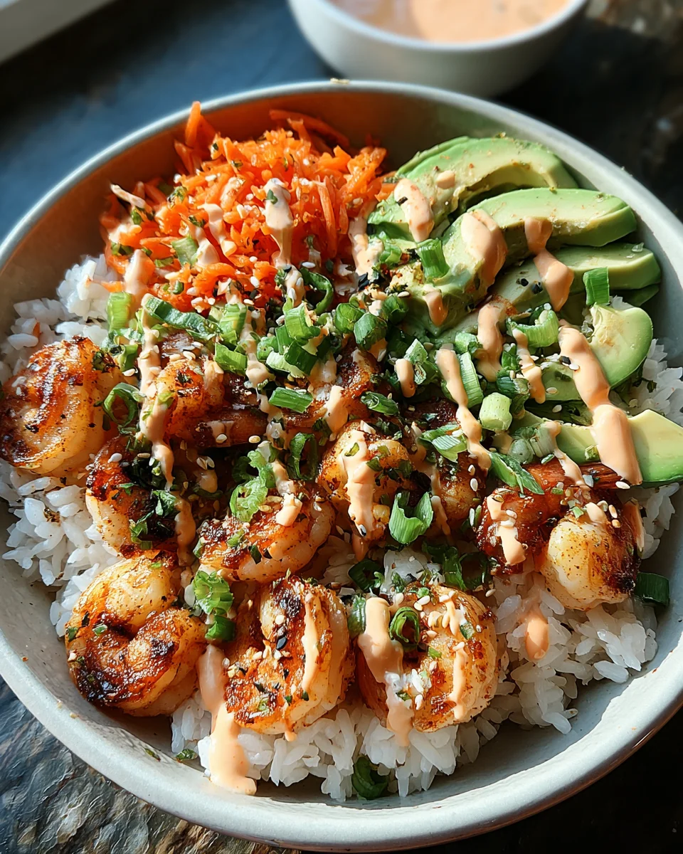 Shrimp Rice Bowls with Spicy Mayo Shrimp