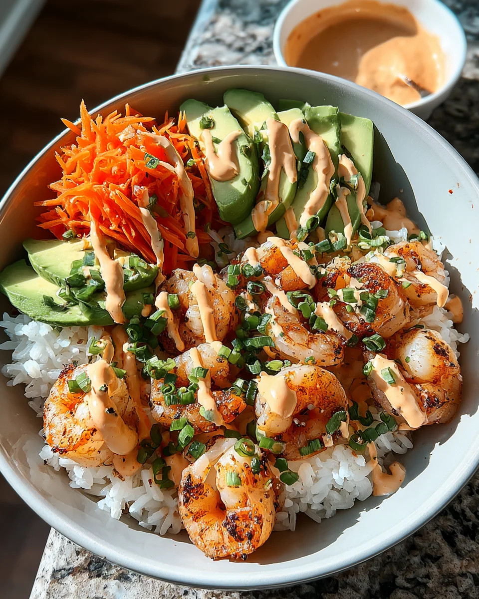 Shrimp Rice Bowls with Spicy Mayo Shrimp