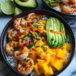 Shrimp and Avocado Bowls with Mango Salsa & Lime-Chili Sauce