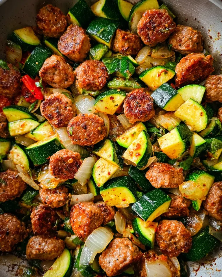 Skillet Sausage and Zucchini