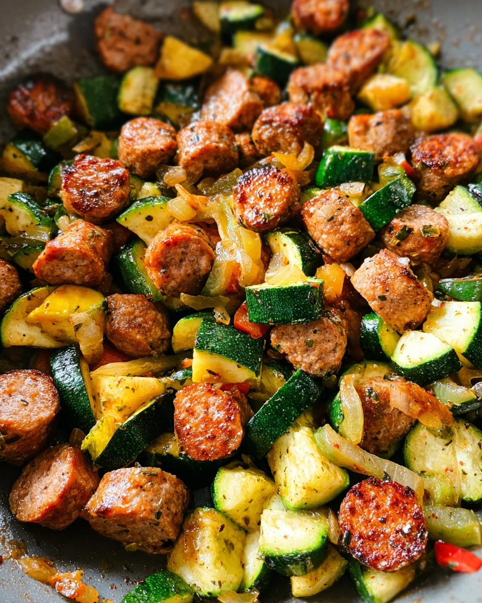 Skillet Sausage and Zucchini Skillet