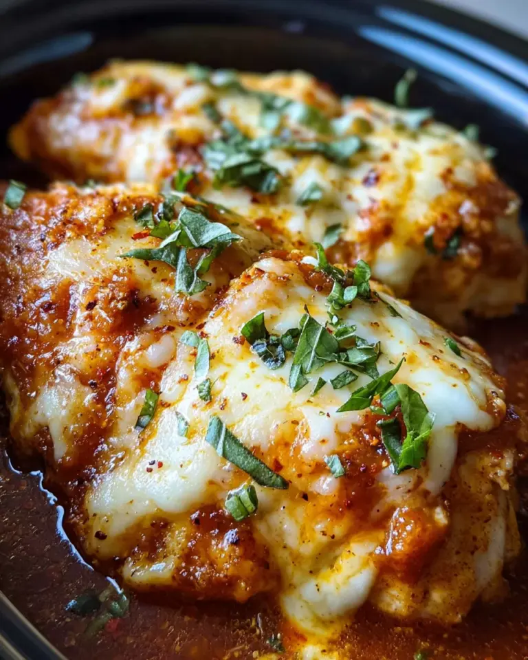 Slow Cooker Cheesy Mozzarella Chicken