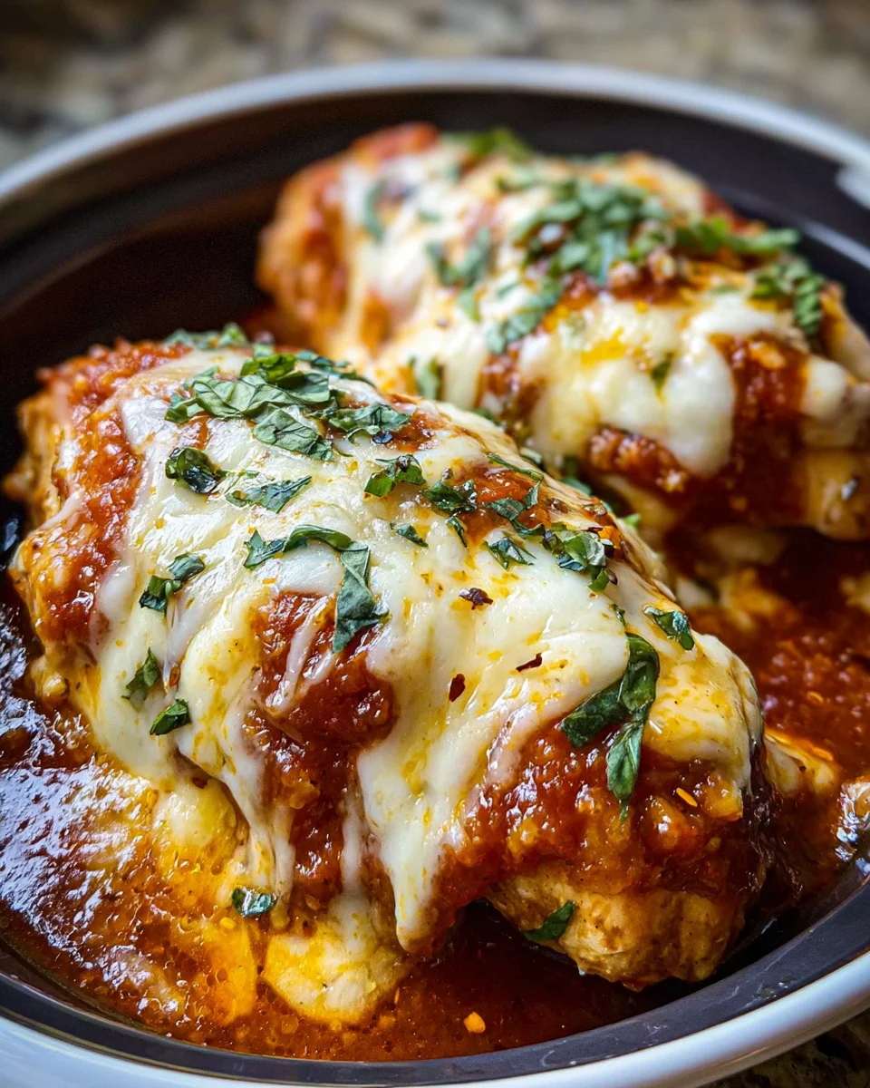 Slow Cooker Cheesy Mozzarella Chicken Slow