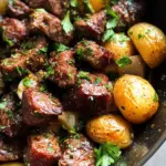Slow Cooker Garlic Butter Beef Bites & Potatoes Slow Cooker Garlic Butter Beef Bites & Potatoes