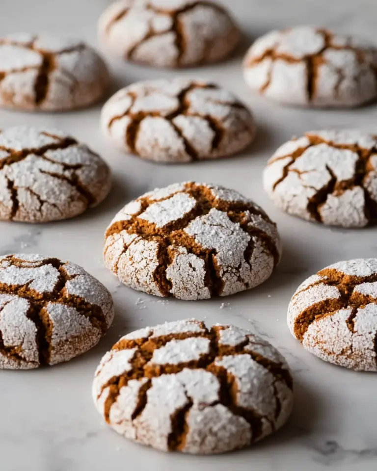Soft and Spiced Gingerbread Crinkle Cookies