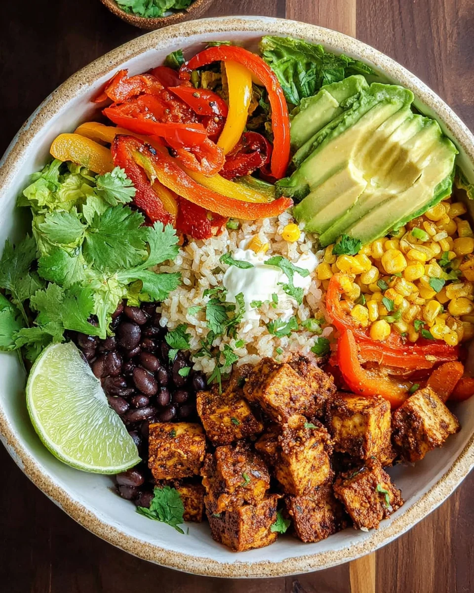 Spicy Baked Tofu Burrito Bowl Spicy