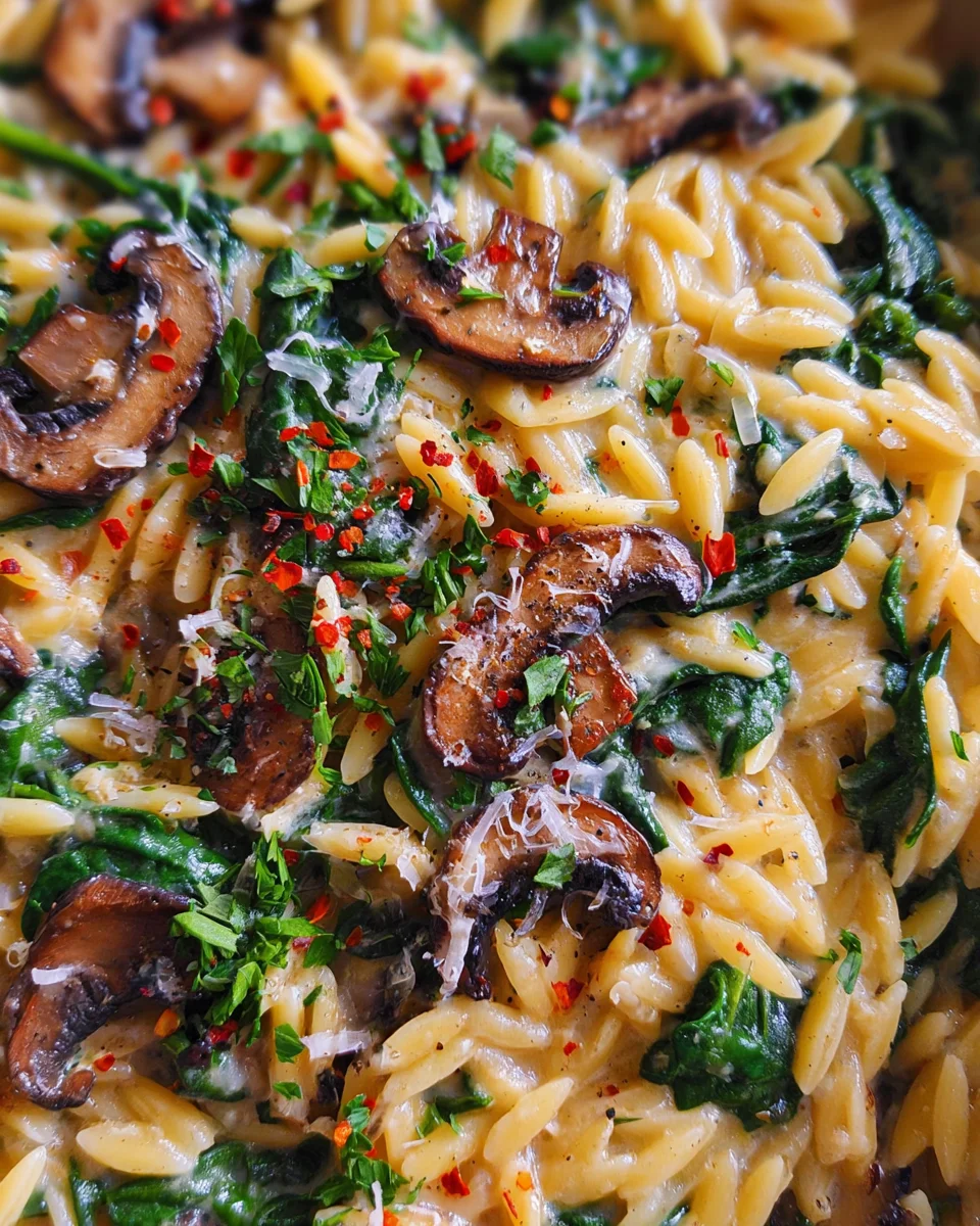 Spinach Mushroom Orzo Spinach Mushroom Orzo
