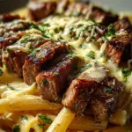 Steak and Creamy Garlic Parmesan Pasta Steak and Creamy Garlic Parmesan Pasta