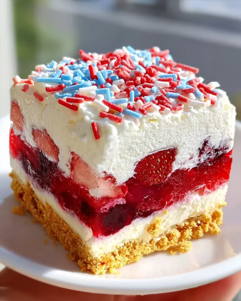 Summer Berry Jello Lasagna