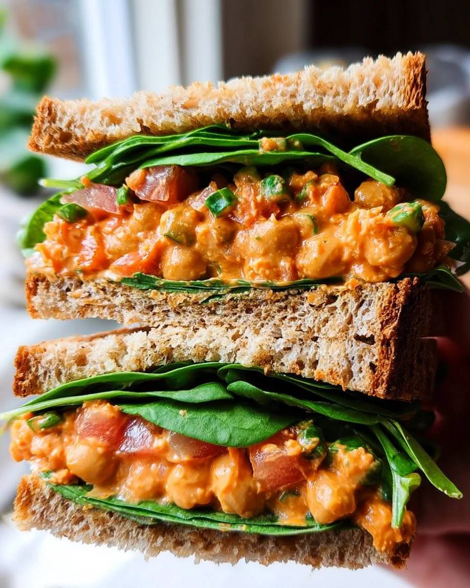 Vegan Buffalo Chickpea Salad Sandwich Vegan