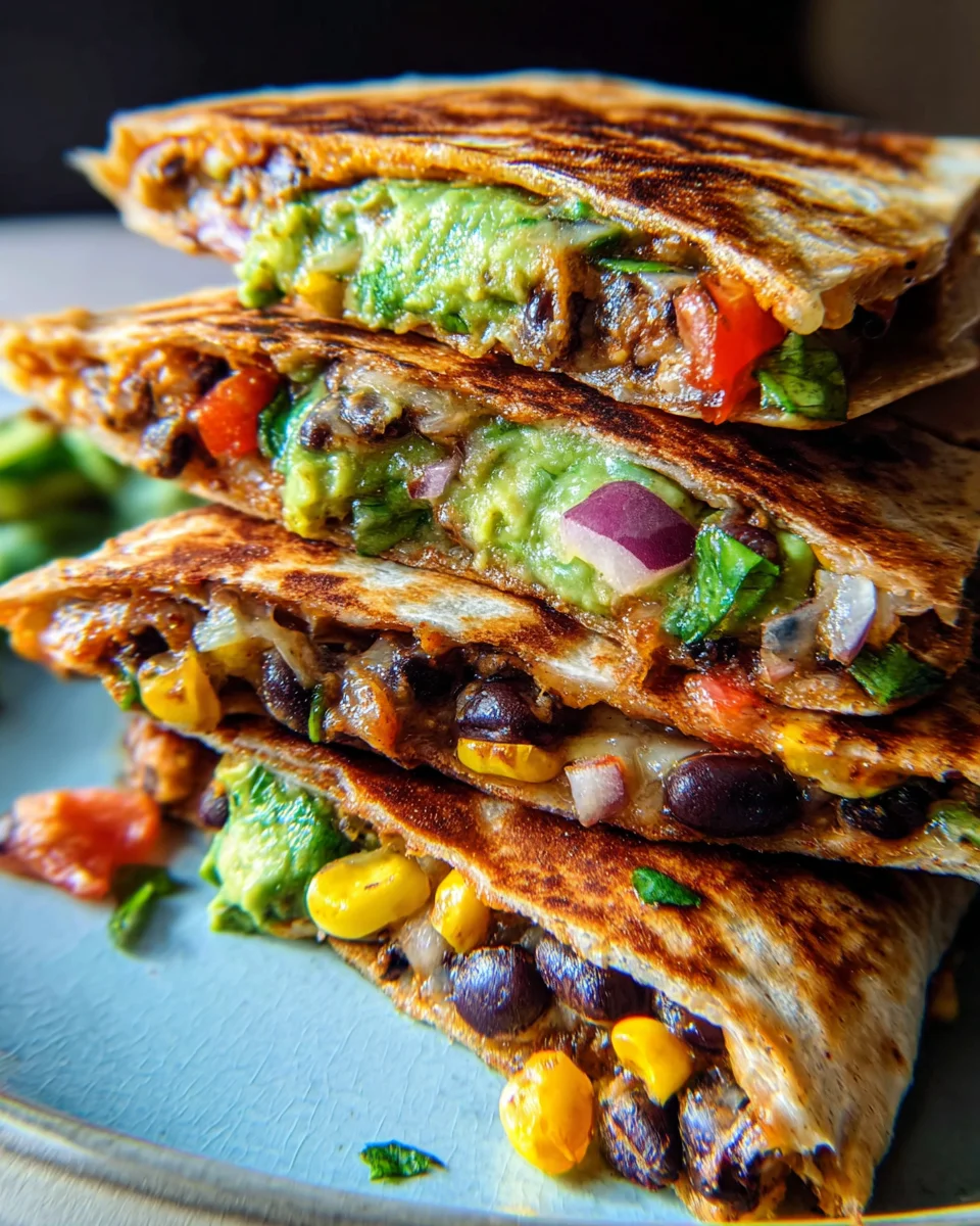 Vegan Quesadillas with Black Beans and Avocado Vegan