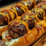 Bourbon BBQ Bacon Cheeseburger Meatball Subs