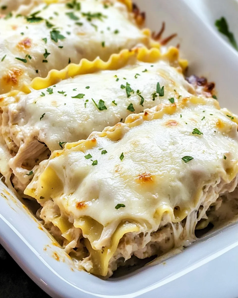 Chicken Alfredo Lasagna Rolls