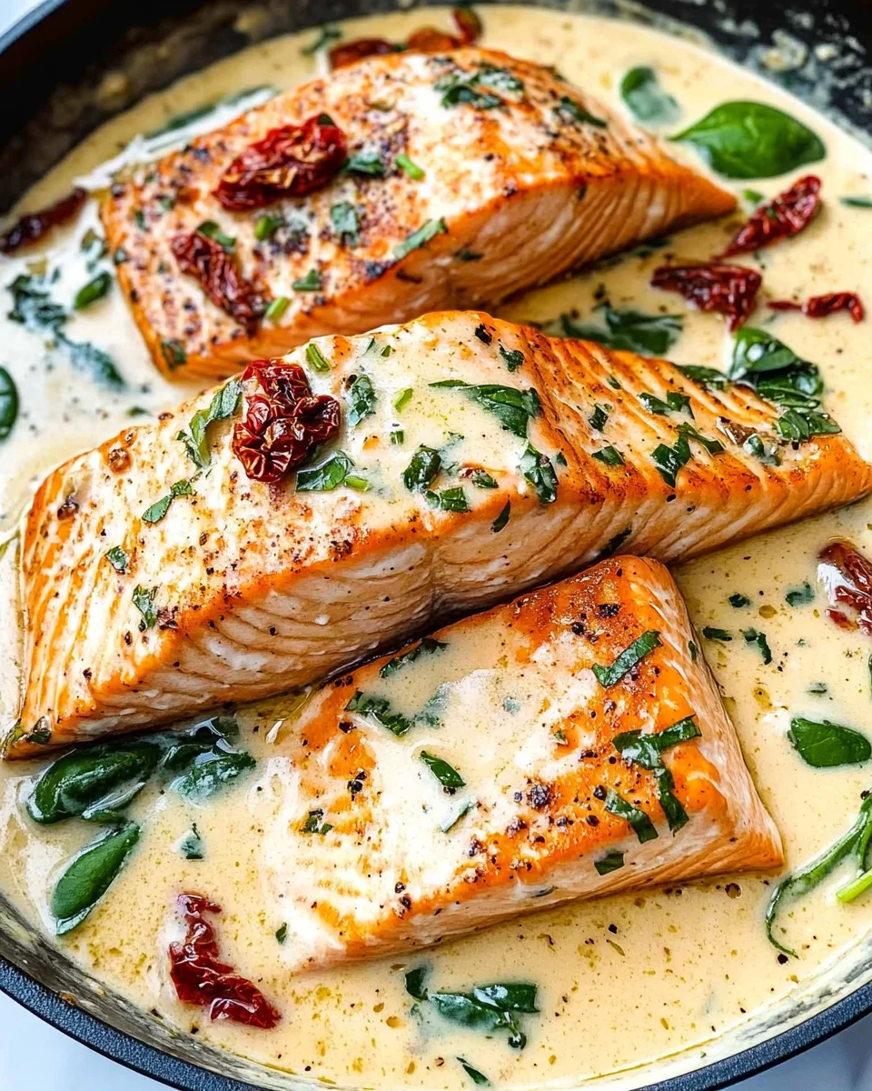 Creamy Garlic Butter Tuscan Salmon