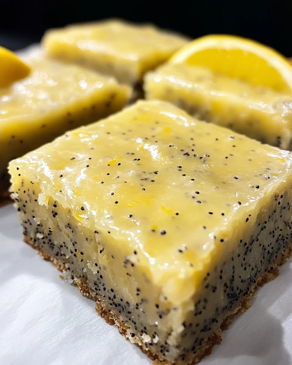 Glazed Lemon Poppy Seed Bars 21 Glazed