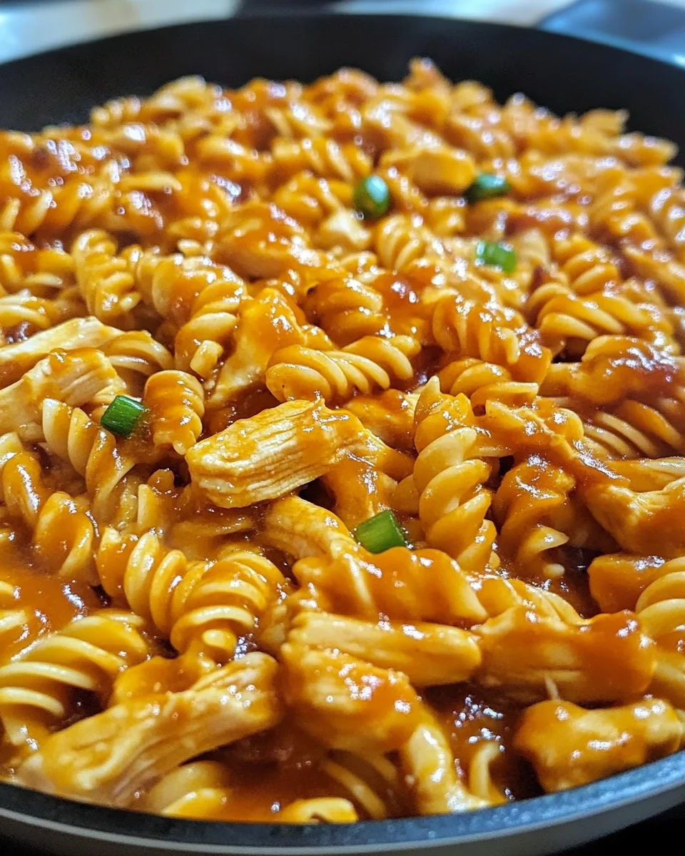 One-Skillet BBQ Chicken & Cheddar Pasta