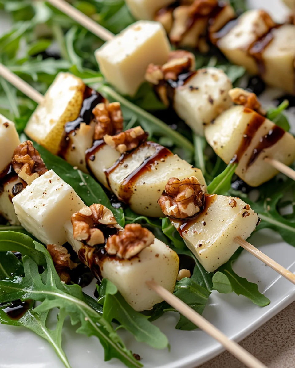 Pear & Brie Cheese Salad Skewers