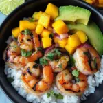 Shrimp and Avocado Bowls with Mango Salsa & Lime-Chili Sauce
