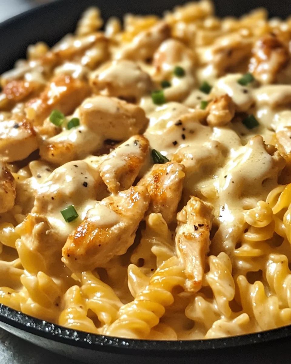 Smoky White Cheddar Honey Butter Chicken Pasta Skillet
