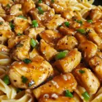Sticky Sweet Garlic Chicken Pasta Skillet