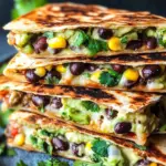 Vegan Quesadillas with Black Beans and Avocado