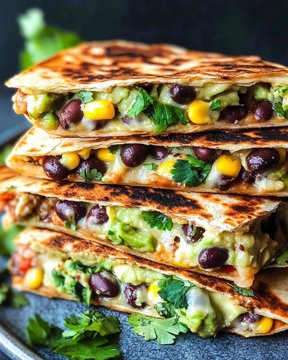 Vegan Quesadillas with Black Beans and Avocado